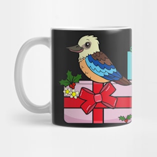 Christmas Kookaburra Standing on Presents Mug